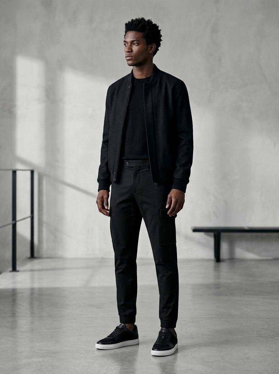 Calças Relaxed Fit Wide Leg Obsidian