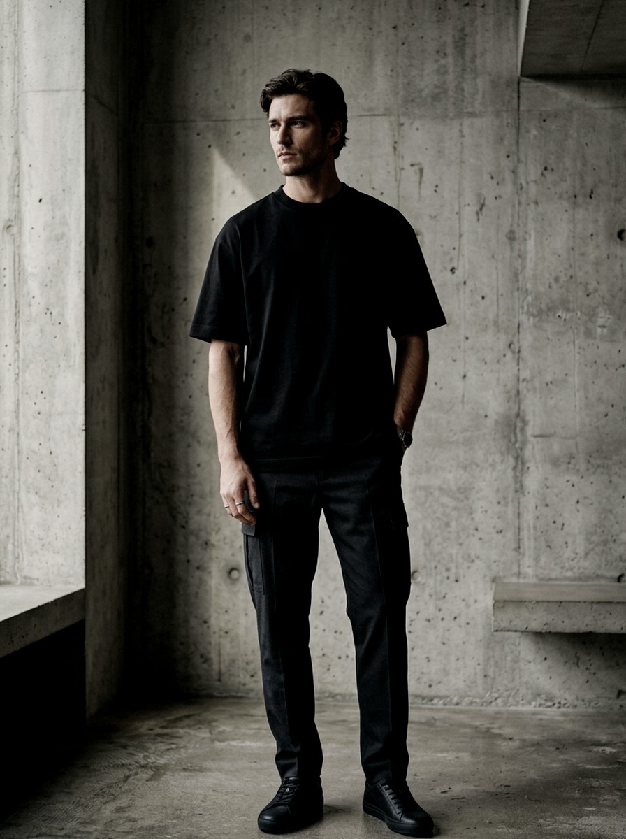 T-Shirt Minimalist Pocket Raw Black